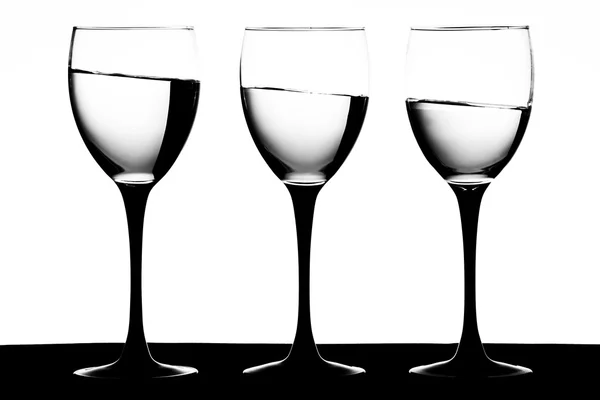 Trio kieliszki do wina — Zdjęcie stockowe