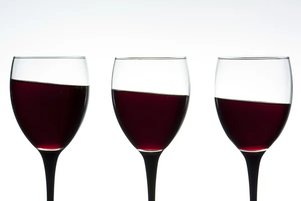 Trio of wine glasses — Stock Photo, Image