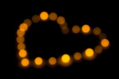 bokeh kalp mumlar ile