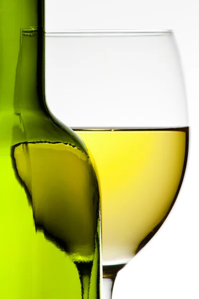 Wine glass and bottle — Stock Photo, Image