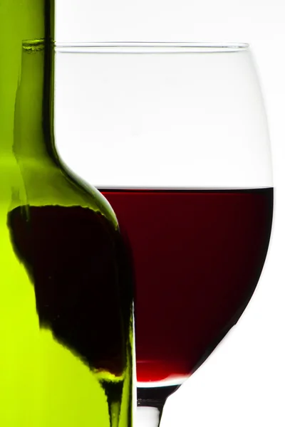 Abstracte Gedeeltelijke Van Glas Wijn Een Fles Wijn — Stockfoto