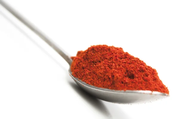 Paprika in a tea spoon — Stock Photo, Image