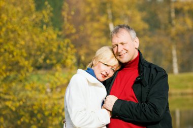 Mature couple deeply in love clipart