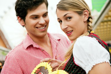 Young couple in traditional clipart