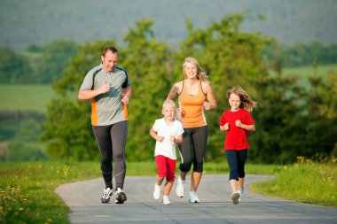 aile açık havada ile jogging