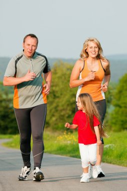 aile açık havada ile jogging