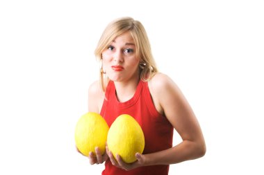 A woman considering a breast clipart