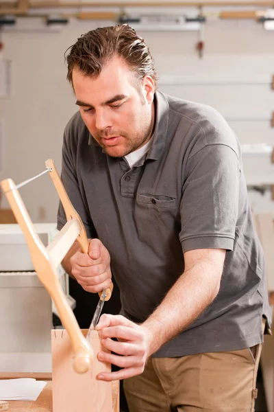 Carpintero trabajando en una mano — Foto de Stock