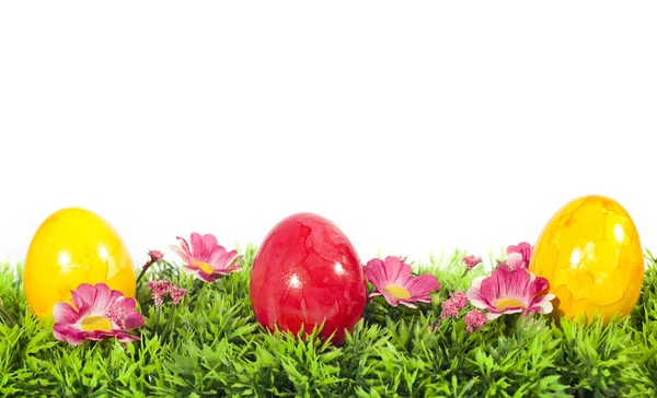 Три великодні яйця на Великдень — стокове фото