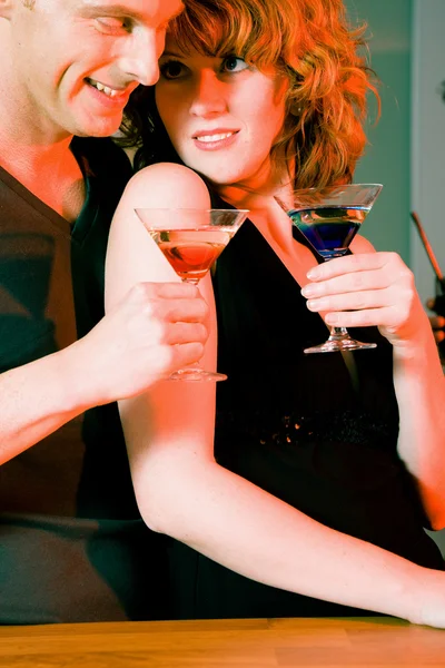 Couple flirting very obviously in — Stock Photo, Image