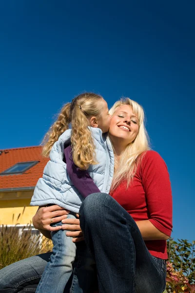 Mother and daughter sitting in — Stock Photo, Image