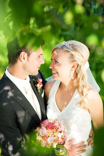 Bröllop par kramande, den — Stockfoto