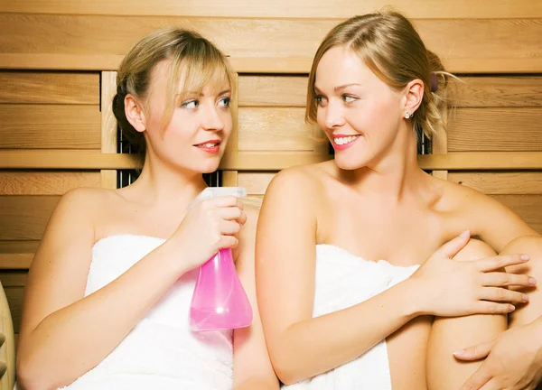 Two friends (female) enjoying — Stock Photo, Image