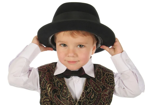 Milý chlapeček v klobouku — Stock fotografie