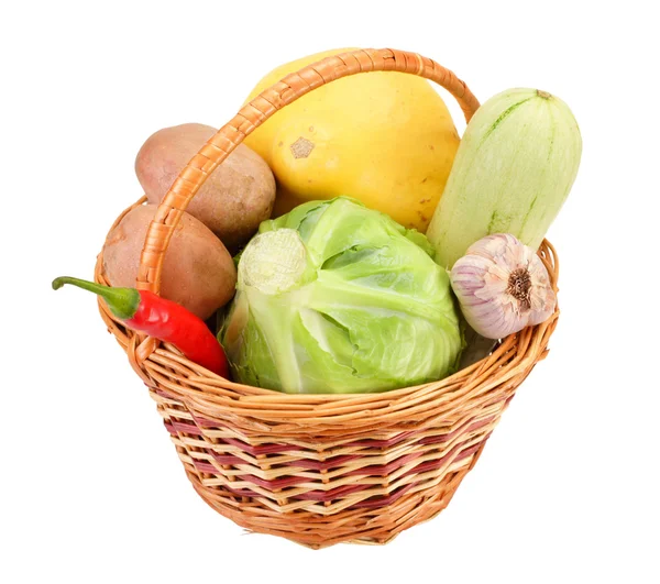 Wiklinowy Mały Warzywami Białym Tle — Zdjęcie stockowe