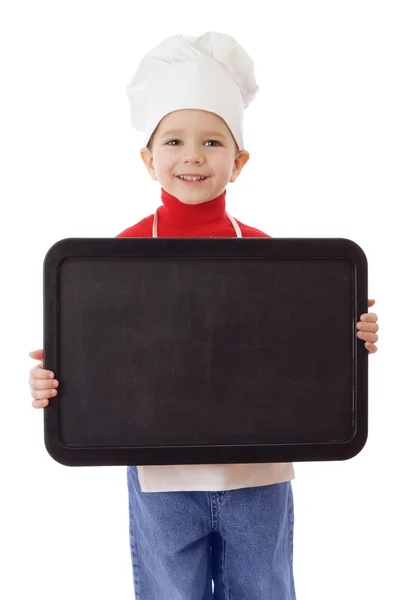带空水平黑板的小炊具 — 图库照片