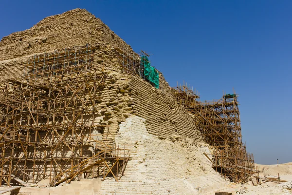 stock image Saqqara pyramid scaffolding