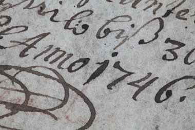 Antique handwriting from eighteenth century clipart