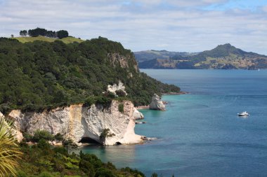 Yeni Zelanda, coromandel Yarımadası katedral cove yakındır uçurumlar