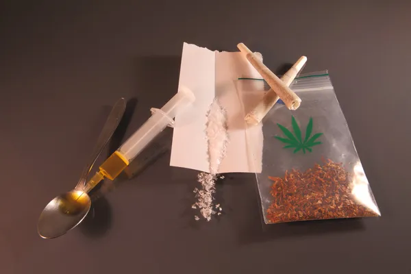 Drogen Wie Heroin Crack Und Marihuana — Stockfoto