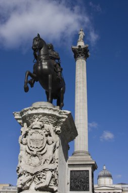 Nelson`s Column on Trafalgar Square in London clipart