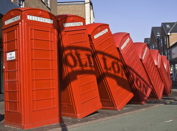 Czerwony Telefon Pole Londynie Kingston — Zdjęcie stockowe