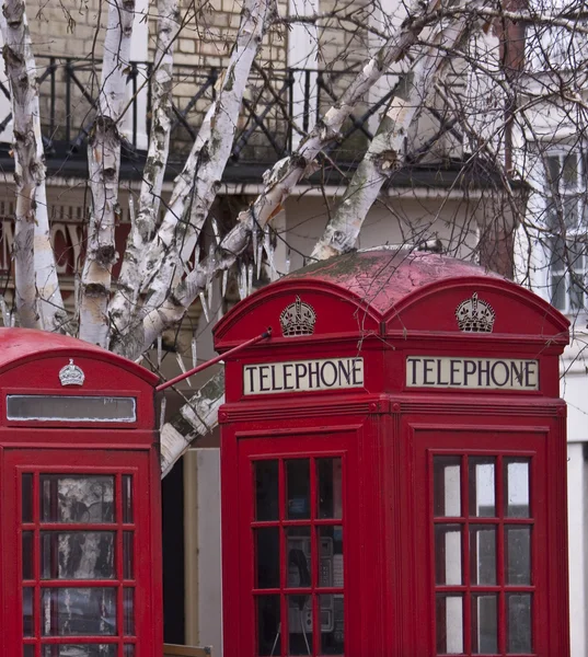 在伦敦的红色电话 — 图库照片