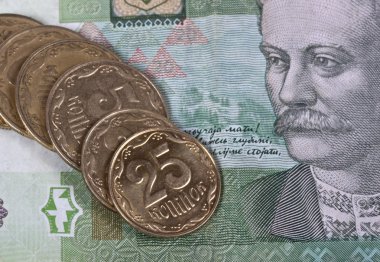 Ukrayna dili hryvna banknot ve madeni paraların