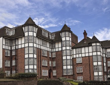 Tudor style building in London clipart