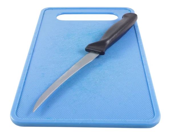 Chopping board with knife — Stock Photo, Image