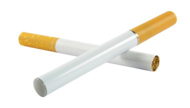 Electronic and regular cigarette clipart