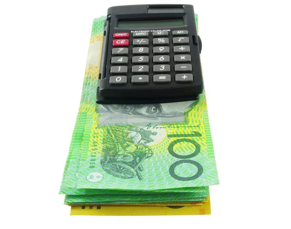 Calculator with money — Stock Photo, Image