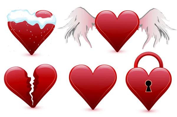 Pon corazones, día de San Valentín — Vector de stock