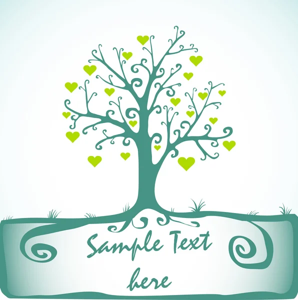 Tree Love Illustration Background — Stock Vector
