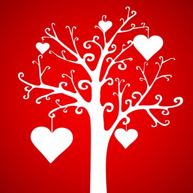 Sevgililer günü ağaç Kalpler