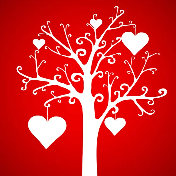 Valentine's day tree hearts — Stock Vector