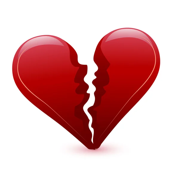 Valentine's day broken heart — Stock Vector