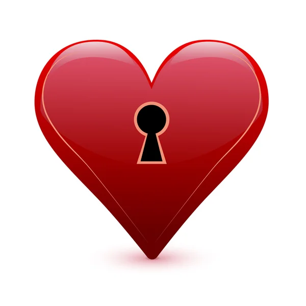 Valentýn Srdce Dírkou — Stockový vektor
