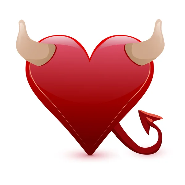 Heart devil illustration — Stock Vector