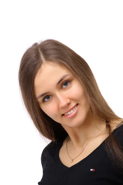Lächelnde Geschäftsfrau. Isoliert über weißem Hintergrund — Stockfoto