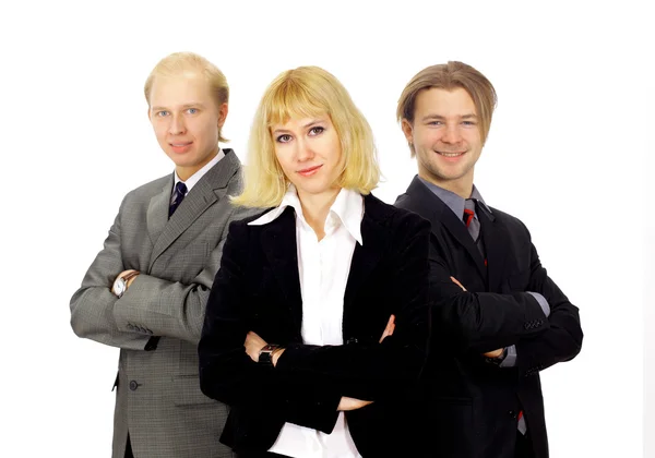 Equipe de negócios isolado no fundo branco — Fotografia de Stock