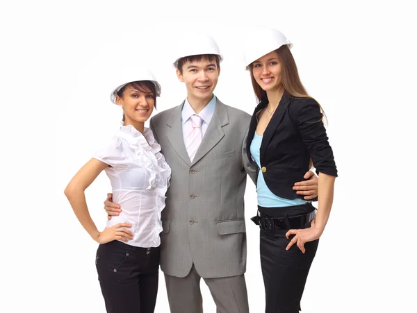 Portrait of friendly business team posing in front of camera — Stock Photo, Image