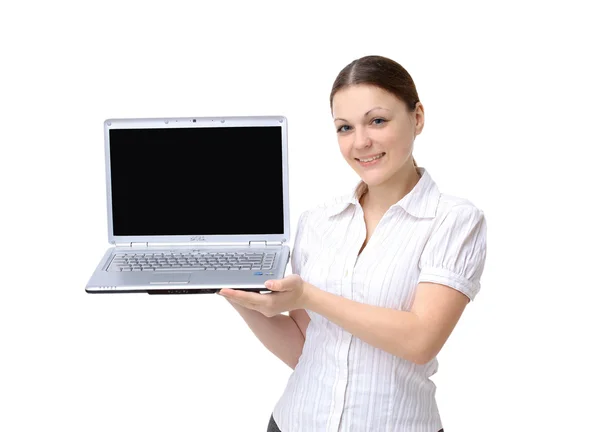 Laptop zakenvrouw — Stockfoto