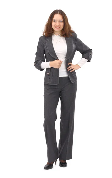 Retrato de mujer de negocios con brazos cruzados, aislado en blanco —  Fotos de Stock