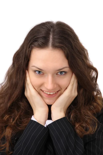 Retrato de mulher de negócios sorrindo em um escritório — Fotografia de Stock