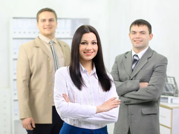 Command(team) of the business at light office — Stock Photo, Image
