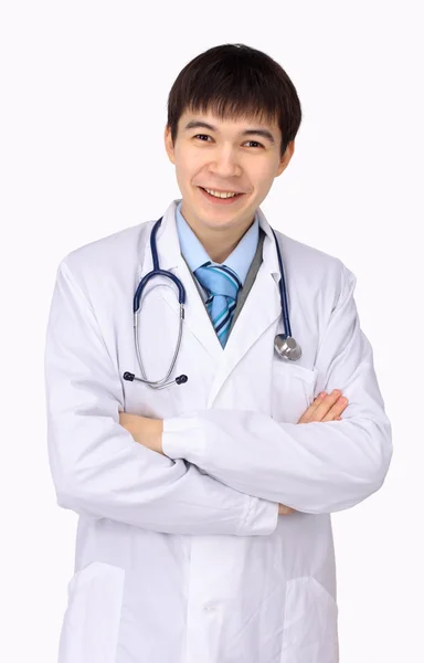 Человек врач на белом фоне — стоковое фото