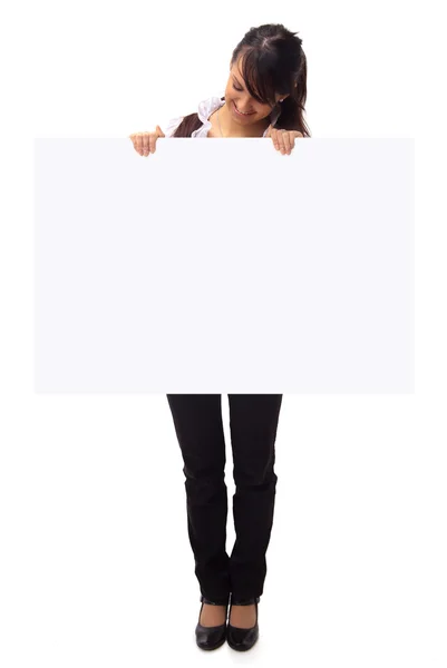 Die schöne Geschäftsfrau auf weißem Hintergrund — Stockfoto