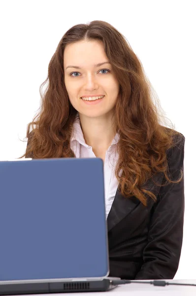 The beautiful business woman on a white background — Stock Photo, Image