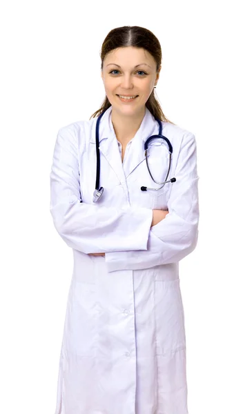 Il medico su uno sfondo bianco — Foto Stock